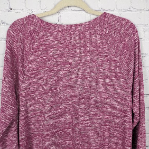 Chico's Blouse Womens Size 2 Red Rayon Blend 3/4 Sleeve Waffle Knit Stretch Top - Picture 8 of 10